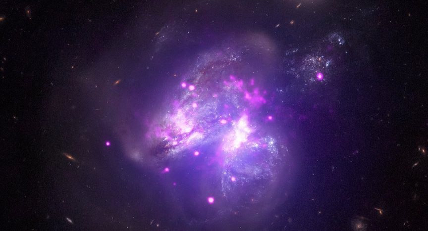 Arp 299 Two galaxies are merging. Image by Chandra Xray Observatory