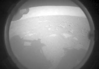 First Ever Image of Mars sent by Perseverance Rover using it onboard Front Left Hazard Avoidance Camera A.