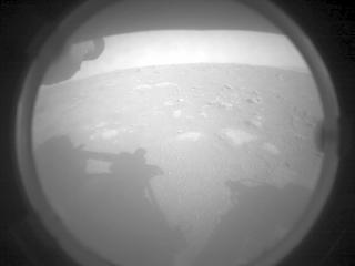 First Ever Image of Mars sent by Perseverance Rover using it onboard Front Left Hazard Avoidance Camera A.