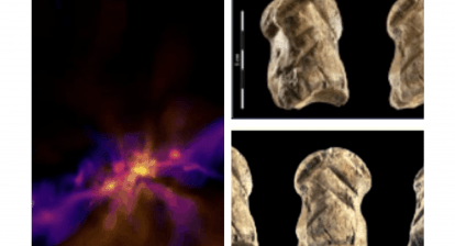 Collage of carvings on deer bones by Neanderthals from 51,000 years ago and image showing the formation and evolution of the first stars and galaxies in a virtual universe similar to our own. Posted by 360 on History