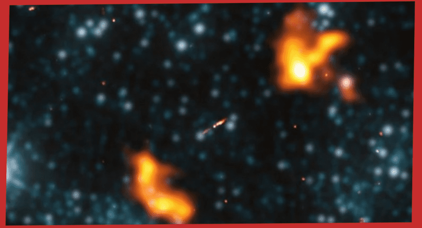 The radio lobes of galaxy known as Alcyoneus. (Oei et al., arXiv, 2022)