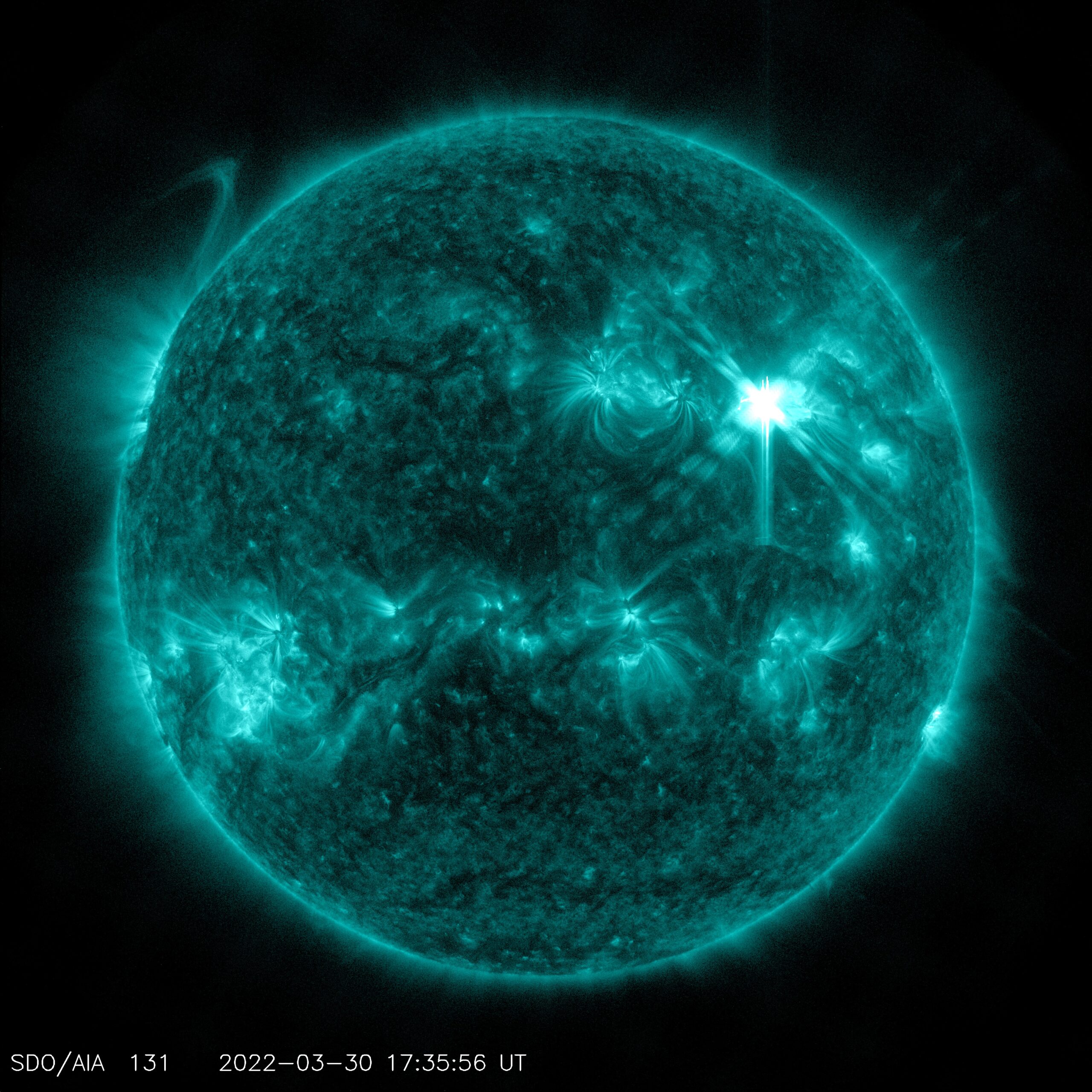 Solar Flare on March 30, 2022 caught by Solar Dynamics Observatory/ NASA