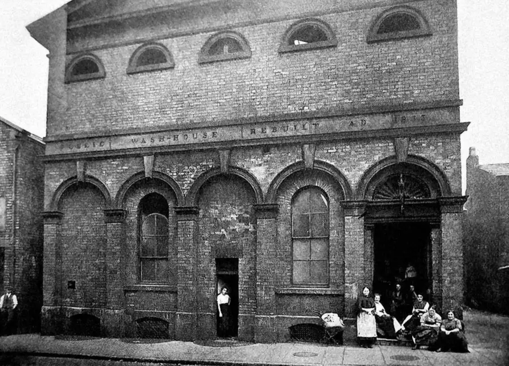 Washhouse upper Frederick Street, Liverpool Black and White image