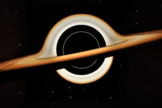 An artist's impression of a black hole in the sky