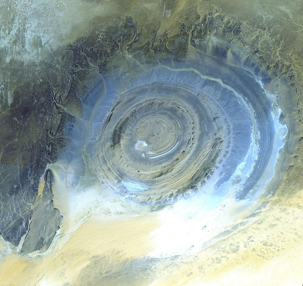 Satellite picture of the Richat Structure (false colour)