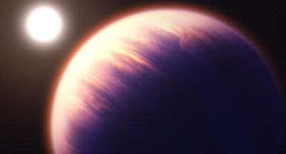 An artist's impression of a puffy cotton-candy world. (NASA, ESA, CSA, J. Olmsted/STScI)